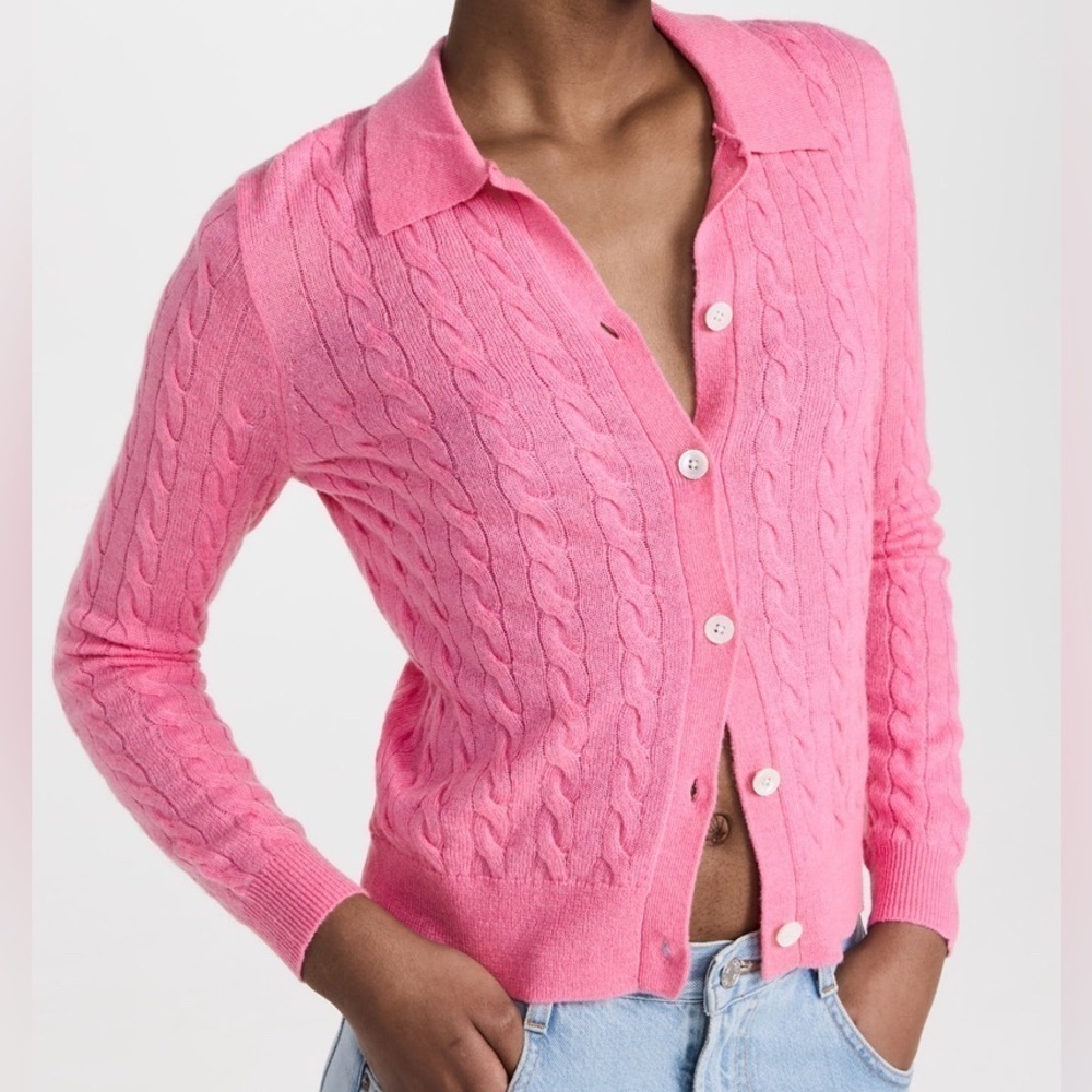Alex Mill Mini Pink Knit Cardigan Sweater Alpaca Blend Pink Size Small